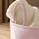 image 2 of OHS Velvet Storage Basket Home Modern Hamper Clothes Toys Organiser Fabric Bag Pink | Blush Pink