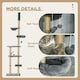 image 5 of PawHut Floor To Ceiling Cat Tree 6-Tier with Scratch Post Bed Hammock Grey