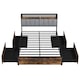 image 1 of COSTWAY Double Industrial Metal Platform Bed Grey