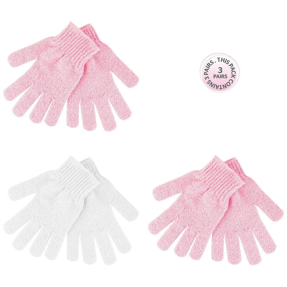 image 1 of Brushworks Exfoliating Gloves - 3 Pack
