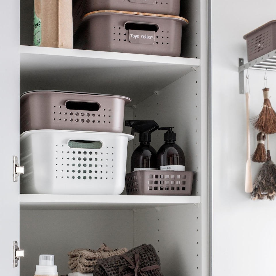 image 1 of SmartStore Recycled Storage Box & Plastic Lid, White | White