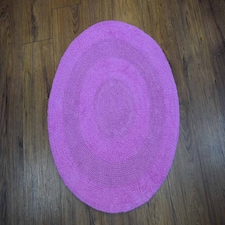 Plain Round Cotton Bath Mat | Pink | 1