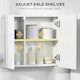 image 4 of kleankin Bathroom Cabinet with Mirror, Double Door Wall Mounted Storage Cupboard Organizer with Adjustable Shelves, White
