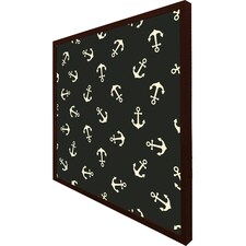 Anchors on black background (Picutre Frame) Brown | L