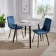 image 1 of Aspen Tapered Legs Square Dining Table with 2 Straight Stitch Cord Dining Chairs - Grey Oak/Black/Blue - Flat Packed Grey