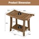 image 2 of COSTWAY Shower Bench Stool Bathroom Seat 2-Tier Brown