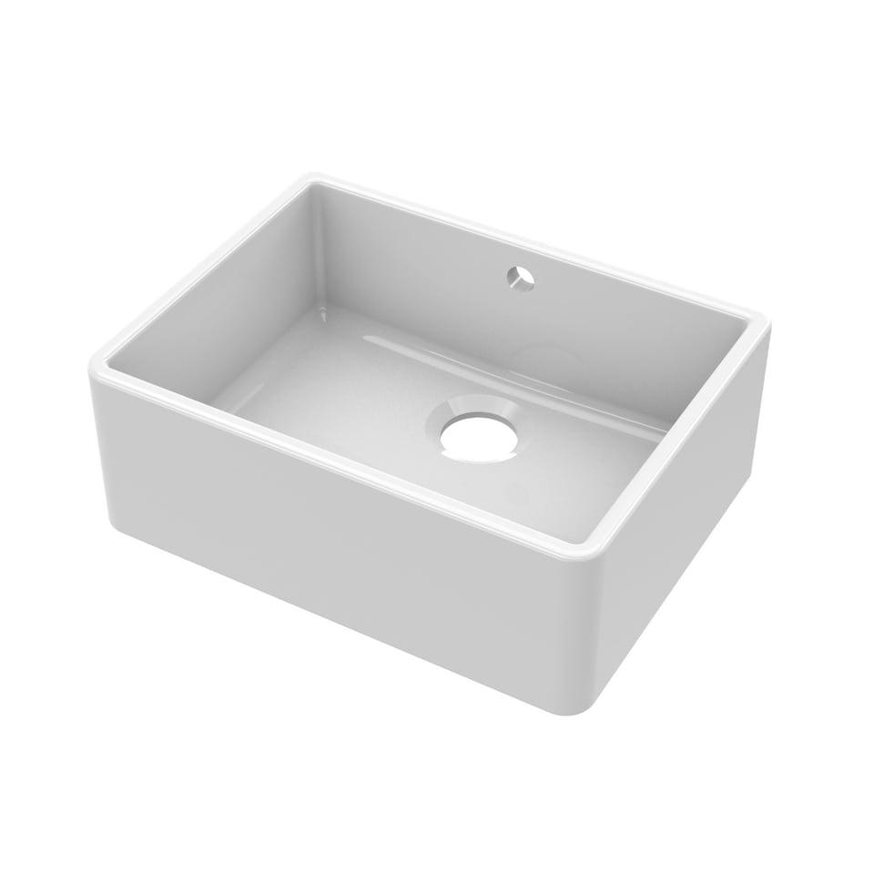 image 1 of 595mm - Single Bowl Butler Kitchen Sink - with Overflow & No Tap Hole