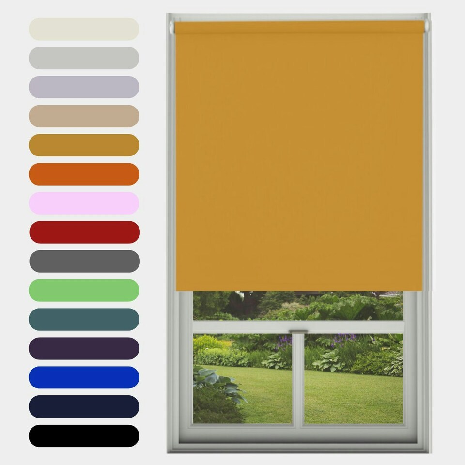 image 1 of Blackout Roller Blind Ochre 210cm | Yellow | Ochre