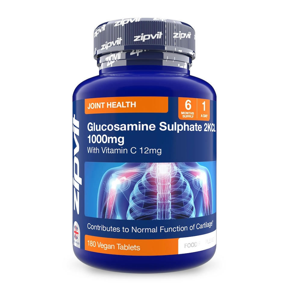 image 1 of Zipvit Glucosamine Sulphate 1000mg, Joint, Cartilage & Bone Support with Vitamin C, 180 Vegan Tablets, 6-Month Supply