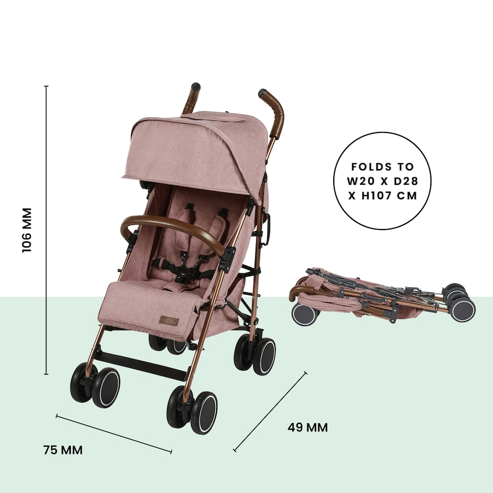 image 1 of Discovery Pushchair – 6 Months to 22kg (Approx. 4 Years*), Lightweight & Compact, UPF 50+ Hood, Rain Cover & Large Basket (Dusky Pink)