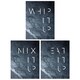 image 1 of Set of 3 Whip Mix Eat It Up Grey Slate Kitchen Quote Minimal Wall Art Print A4
