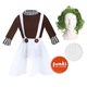 image 1 of Chocolate Factory Worker Costume - Wig & Face Paint Brown | L