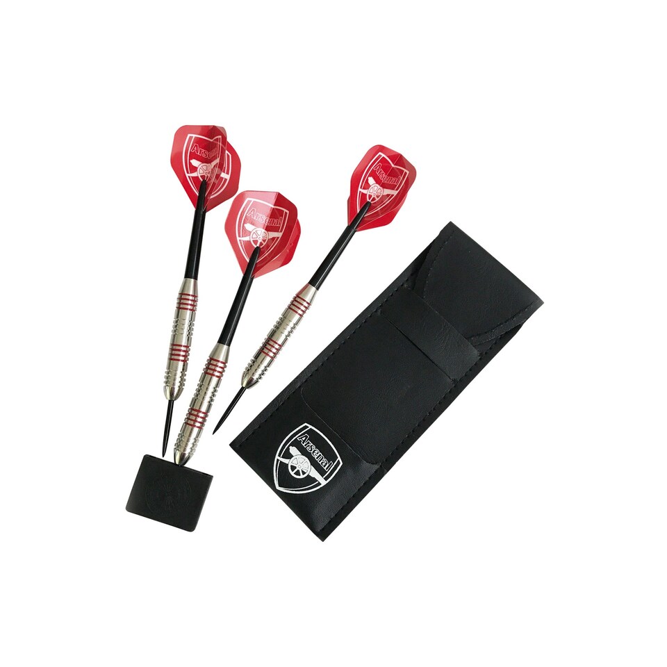 Arsenal FC Leather Darts Set (Pack of 3) | Red | Red/Black | One Size | 1