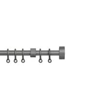 13 - 16mm Silver Stud End Metal Curtain Pole Set 120 - 210cm Silver | Silver