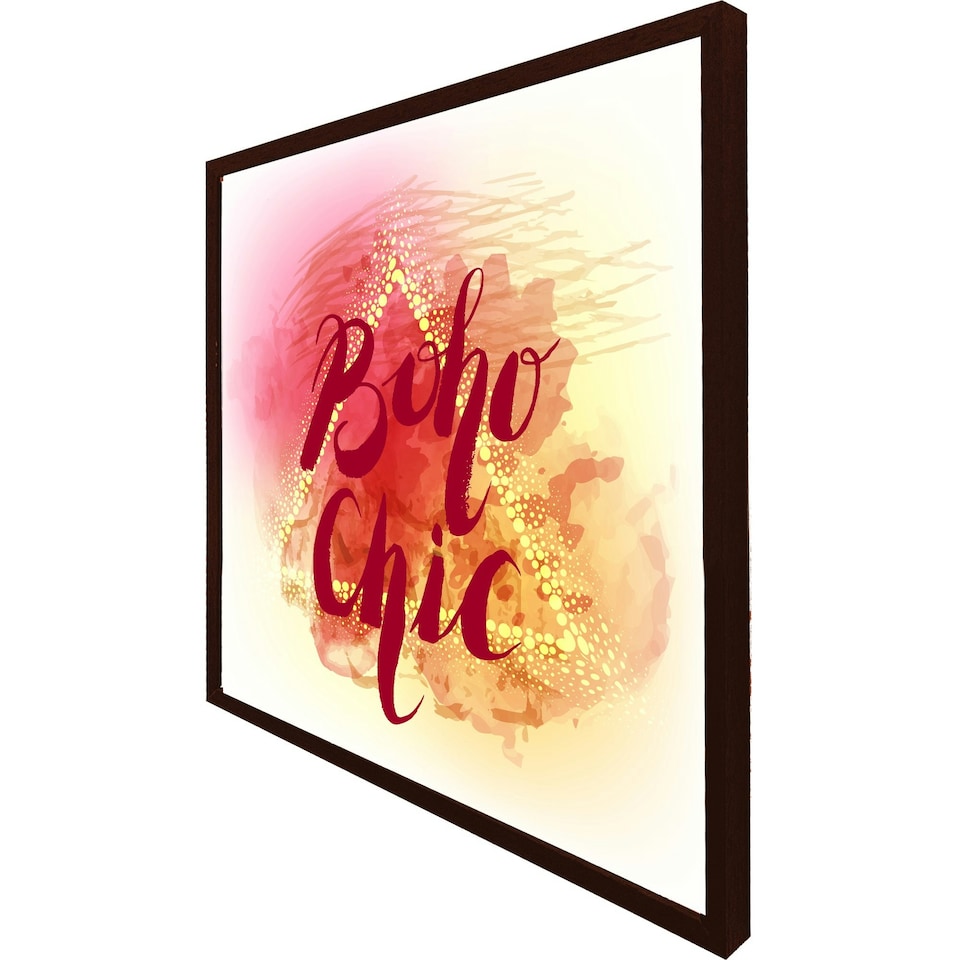 image 1 of Boho chic lettering on beautiful watercolour (Picture Frame) White | S