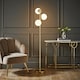 image 2 of ValueLights Jas 3 Gold Metal Floor Lamp White Frosted Glass Shades | Gold | White