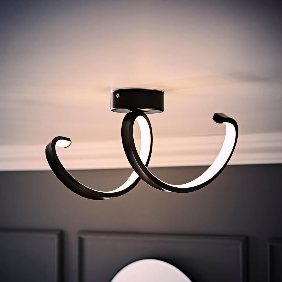 image 1 of ValueLights Infinity Black Single Twist Integrated LED Wall Light | Black