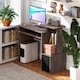 image 7 of HOMCOM Computer Desk with Sliding Keyboard Tray Storage Drawer Shelf Home Office Workstation Grey