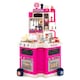 image 1 of COSTWAY Kids Kitchen Playset Corner Play Kitchen with Realistic Sounds-Pink