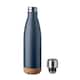 image 2 of MidOcean Aspen Cork Double Wall 500ml Water Bottle - French Navy - One Size | Blue | One Size