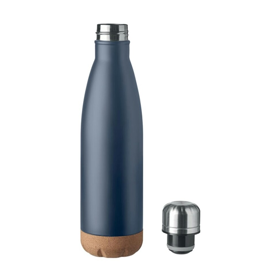 image 1 of MidOcean Aspen Cork Double Wall 500ml Water Bottle - French Navy - One Size | Blue | One Size