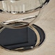 image 4 of Interiors by Premier Clear Glass End Table With Warm Metallic Frame, Luxe Interlocking Gold Ring Base, Modern Glass Top Silver