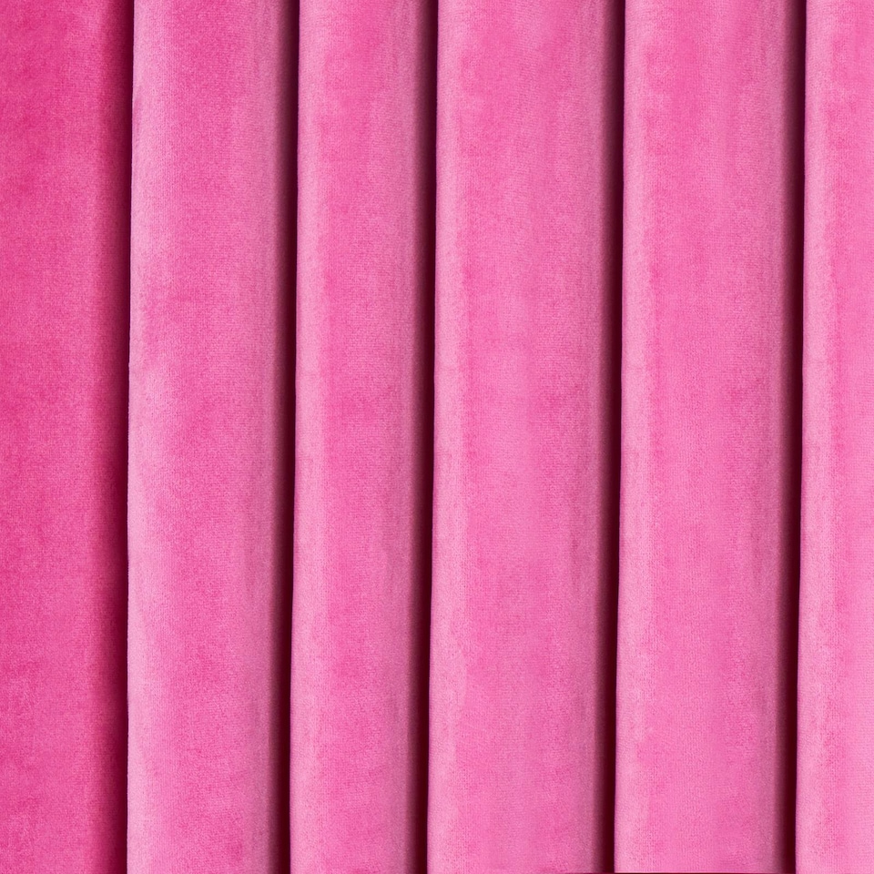 image 1 of OHS Soft Velvet Plain Dyed Thermal Insulated Panel Pair Eyelet Curtains, 66x72" Pink