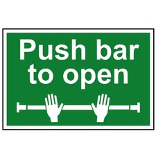 Scan Push Bar To Open - Pvc Sign 300 X 200mm - Multi Colour - 200 x 300mm