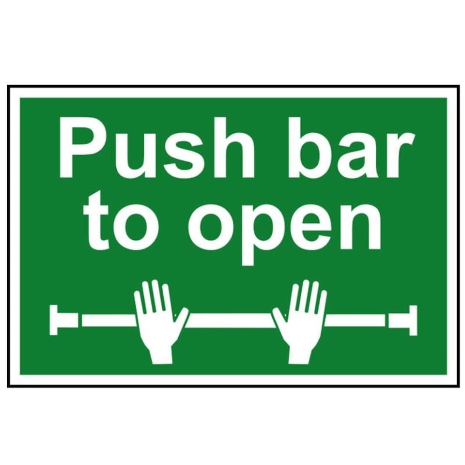 Scan Push Bar To Open - Pvc Sign 300 X 200mm - Multi Colour - 200 x 300mm