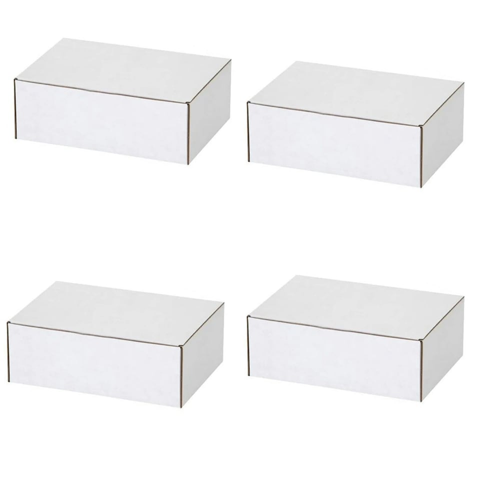 image 1 of 100 x White 10x7x3" Strong Single Wall Die Cut Packing Shipping Boxes White