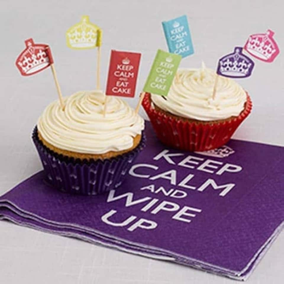 Keep Calm Theme Paper Cupcake Cases - Pack of 100