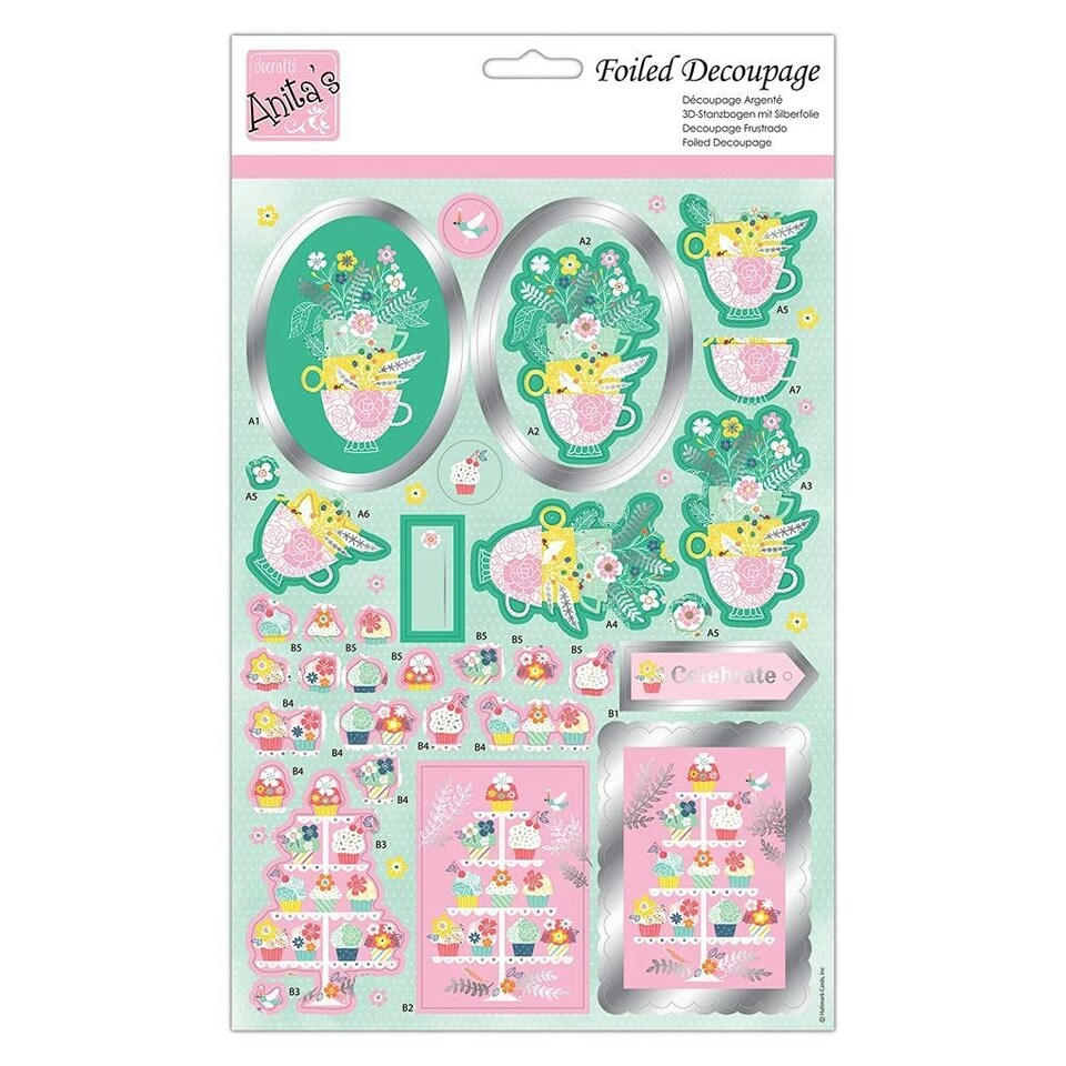 Foiled Decoupage - Teacups and Cupcakes - Docraft