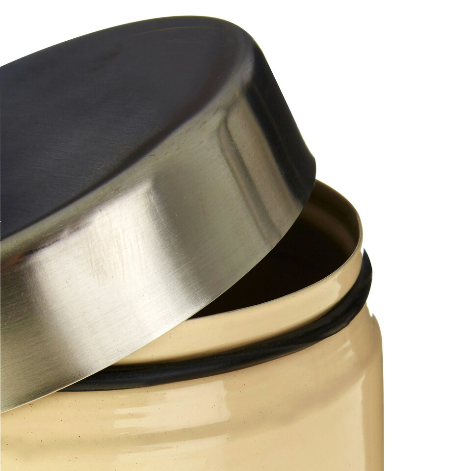 image 1 of Luca Set of Three Glass Jars with Aluminium Lids