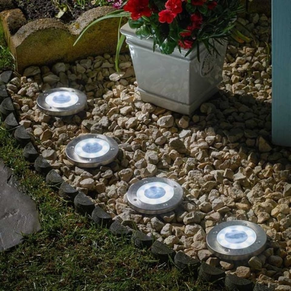 image 1 of Solar Powered Up Pathway Single Light | Silver | 1