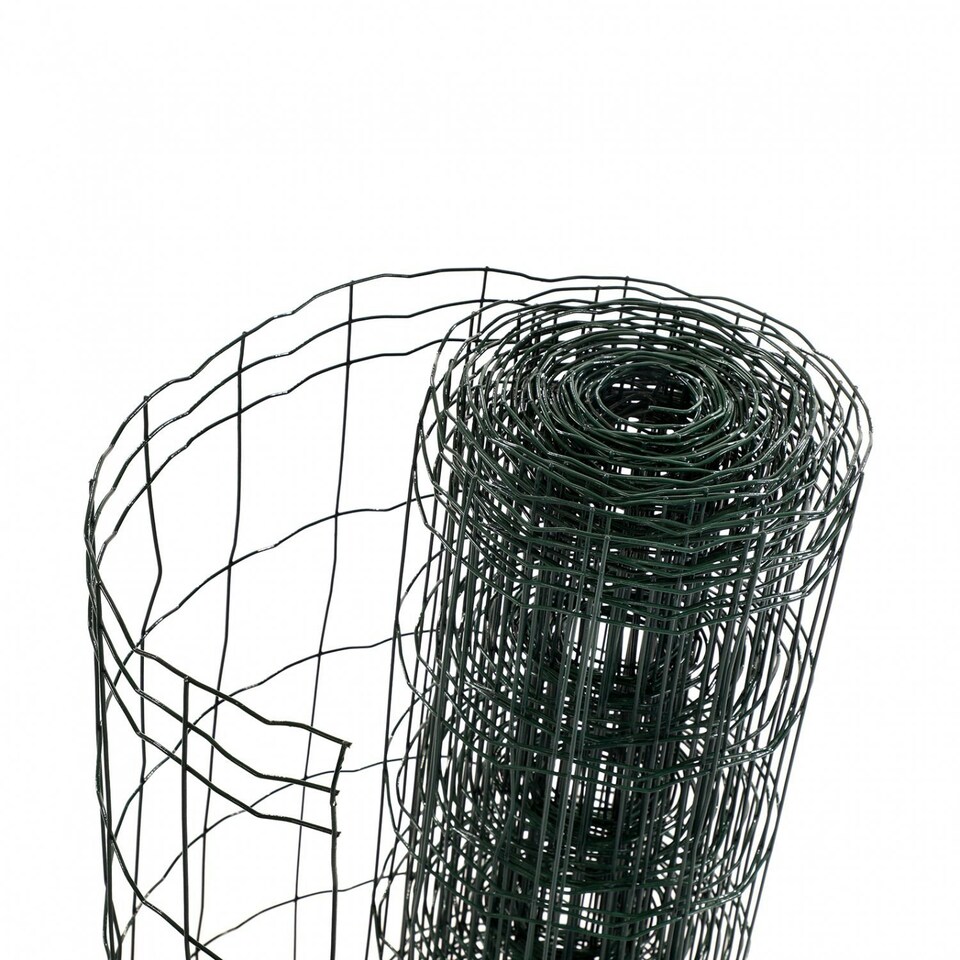 image 1 of Oypla 0.6m x 10m Green PVC Coated Galvanised Steel Wire Mesh Stock Fencing Garden Euro Fence
