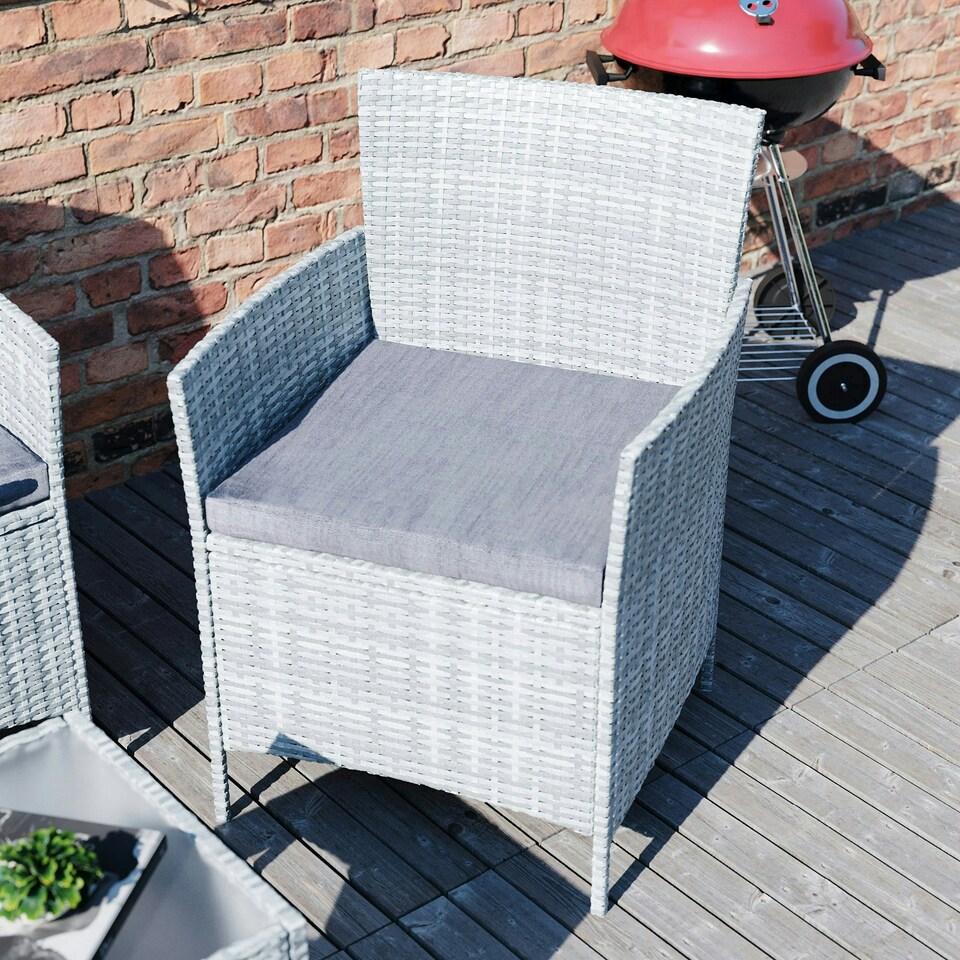 image 1 of Garden Vida Kendal 4 Seater Rattan Set Chair Sofa Coffee Table Outdoor Garden Furniture, Grey