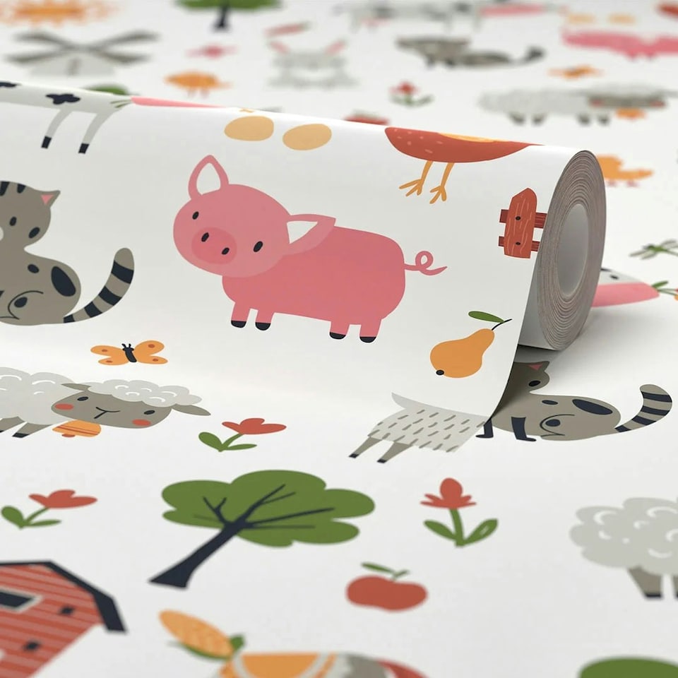 image 1 of Down On The Farm Wallpaper in Multicoloured Multi