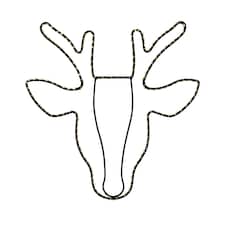 Reindeer Head Silver Wire