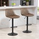 image 2 of HOMCOM Bar Stools Set of 2, Adjustable Bar Chairs Swivel for Kitchen Brown