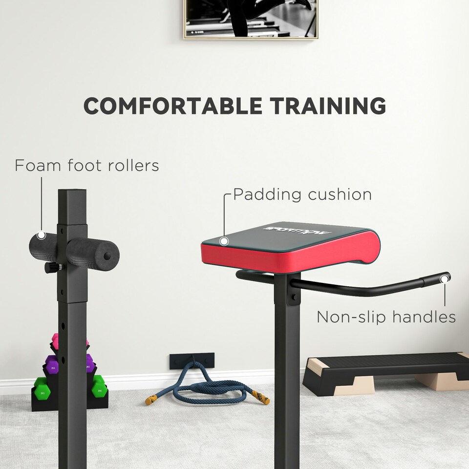 image 1 of SPORTNOW Back Extension Roman Chair for Back, Abdominal and Gluteal Training