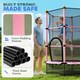 image 3 of HOMCOM 4.6FT Kids Trampoline with Safety Enclosure for Ages 3-10 Years | Pink | Pink