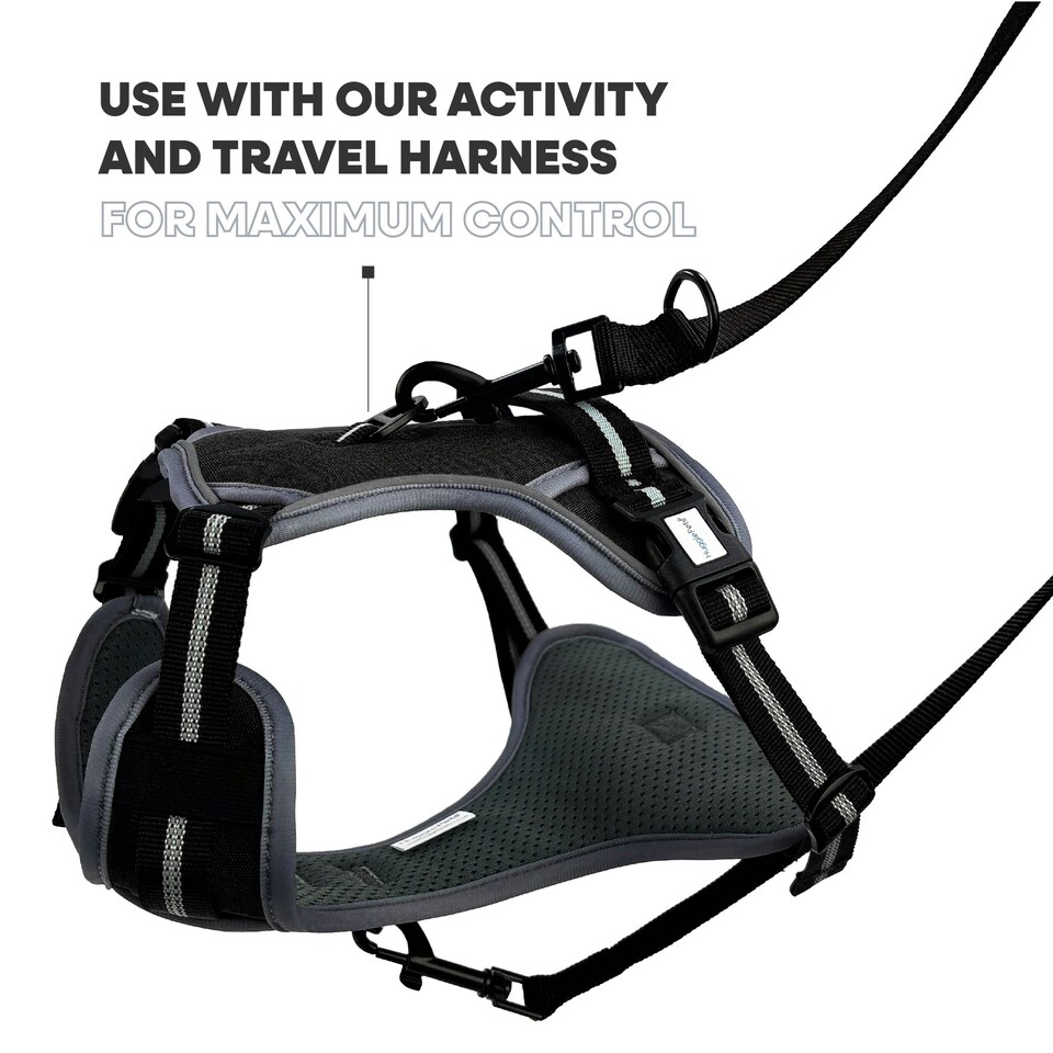 image 1 of HugglePets Activity & Travel Dog Harness Black | XL