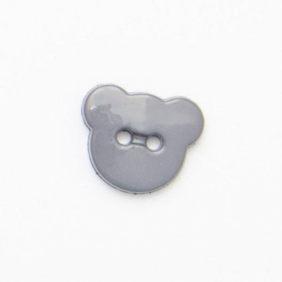 Minerva Grey Teddy Bear Buttons for Dressmaking - 15mm - per value pack of 100