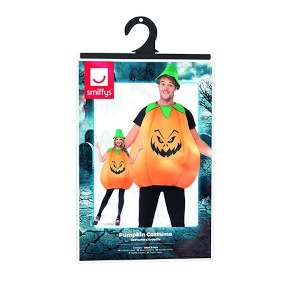image 1 of Pumpkin Fancy Dress Halloween Costume Unisex Adult One Size