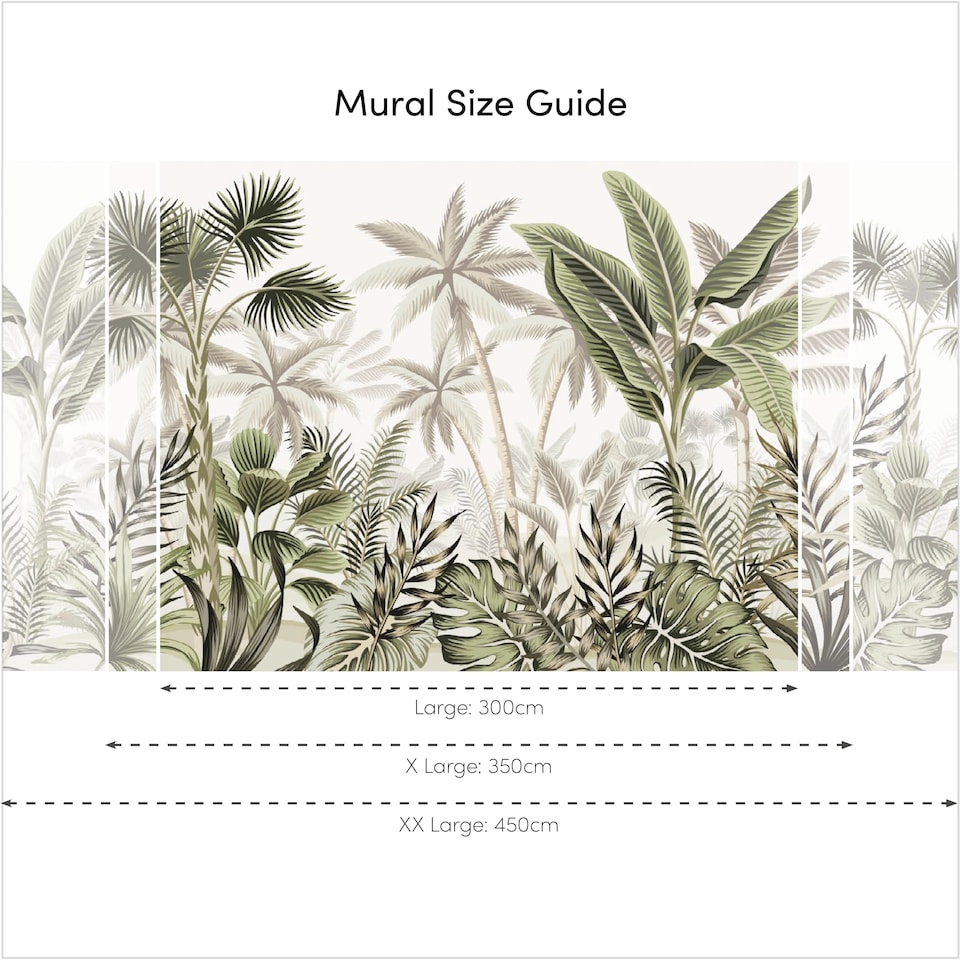 image 1 of Jungle Escape Full Wall Mural in Green | Green | Green | Extra Large (350cm x 240cm)