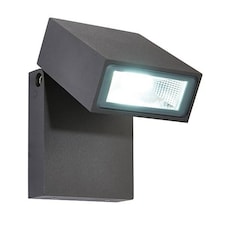 Morti Integrated LED 1 Light Outdoor Wall Light Textured Dark Matt Anthracite, Glass IP44