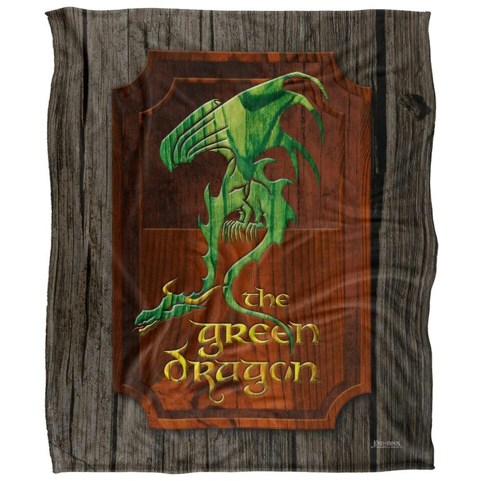 image 1 of Lord Of The Rings The Green Dragon Sign Blanket - Multicoloured - One Size