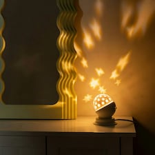 ValueLights Aurora Sky Light Projector White Illuminated Decoration and Integrated LED 3W Warm White 3000K Bulb