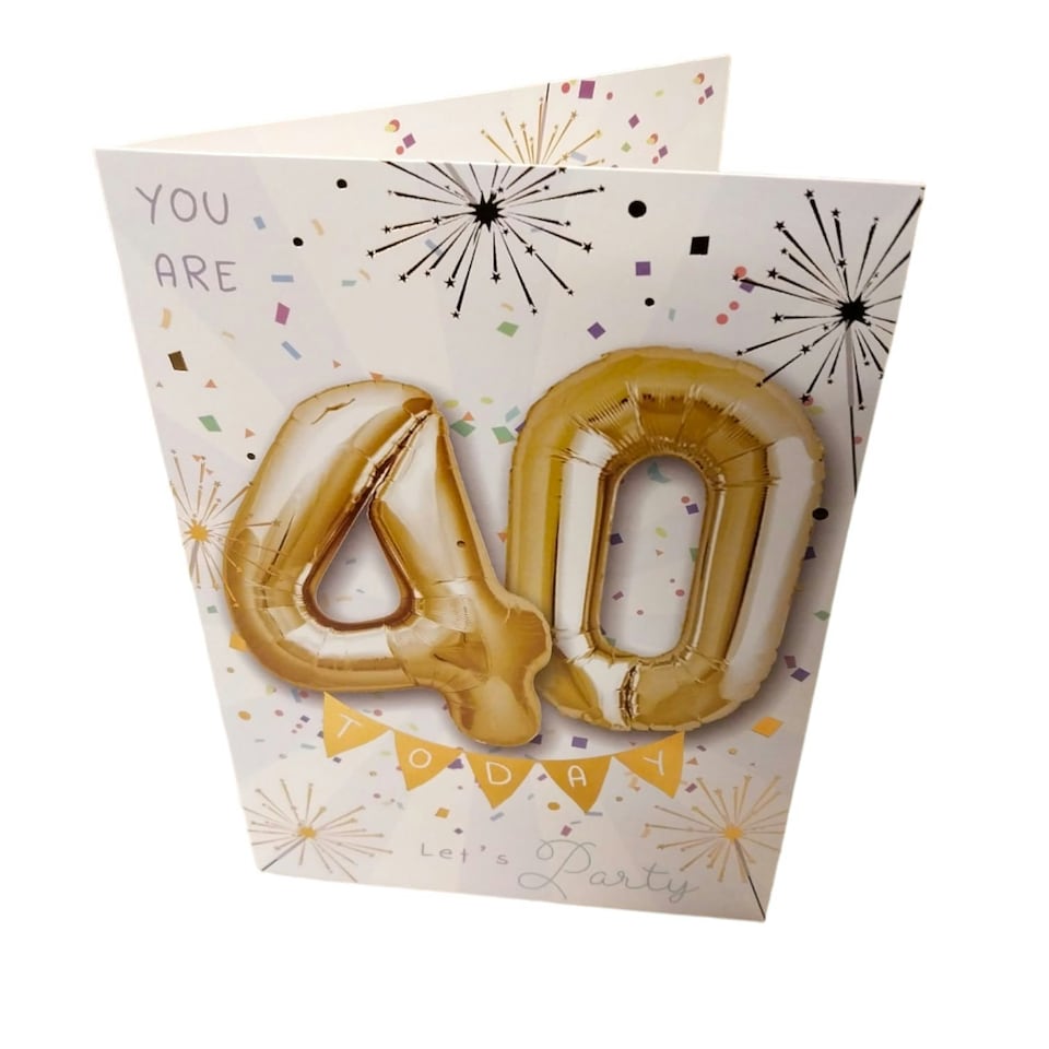 image 1 of You are 40 Let's Party Balloon Boutique Greeting Card