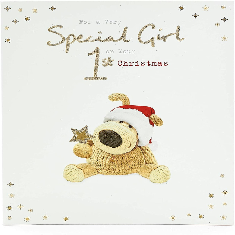 image 1 of Boofle Celebrate 1st Christmas Card for Baby Girl